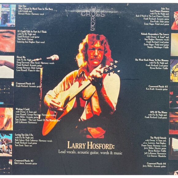 Larry Hosford Cross Words Vinyl LP Folk Rock 1976 Shelter Records + Lyric Insert - Picture 8 of 8